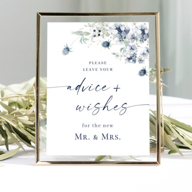 Elegant Winter Foliage Advice & Wishes Wedding Poster (Creator Uploaded)