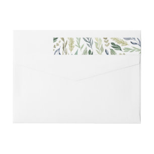 Elegant Winter Foliage Holiday Wrap Around Label