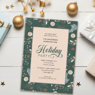 Elegant Winter Foliage Office Holiday Party Invitation