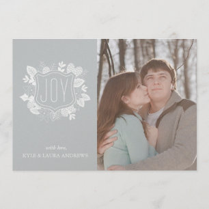 Elegant Winter Foliage Silver Shimmer Photo Card