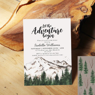 Elegant Winter Forest Adventure Boy Baby Shower Invitation