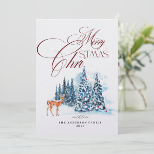 Elegant Winter Forest Christmas Holiday Card