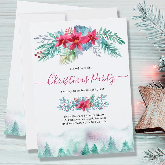 Elegant Winter Forest Christmas Party Invitation (Creator Uploaded)