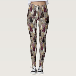 Elegant Winter Forest Christmas Pattern (10) Leggings