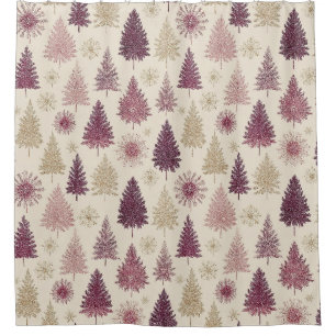 Elegant Winter Forest Christmas Pattern (3) Shower Curtain