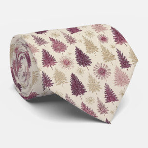 Elegant Winter Forest Christmas Pattern (3) Tie
