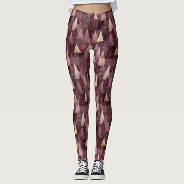 Elegant Winter Forest Christmas Pattern (4) Leggings (Front)