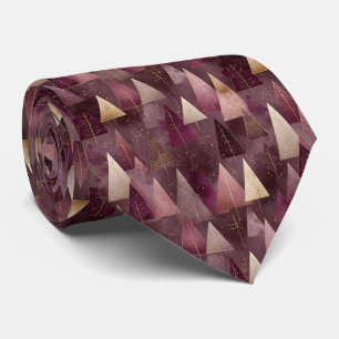 Elegant Winter Forest Christmas Pattern (4) Tie