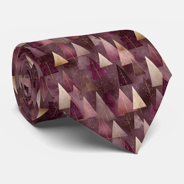 Elegant Winter Forest Christmas Pattern (4) Tie (Rolled)