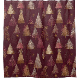 Elegant Winter Forest Christmas Pattern (5) Shower Curtain