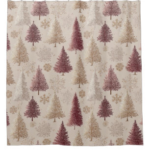 Elegant Winter Forest Christmas Pattern (6) Shower Curtain