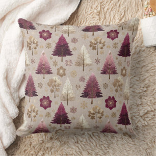 Elegant Winter Forest Christmas Pattern (7) Cushion