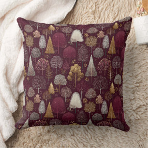 Elegant Winter Forest Christmas Pattern (8) Cushion