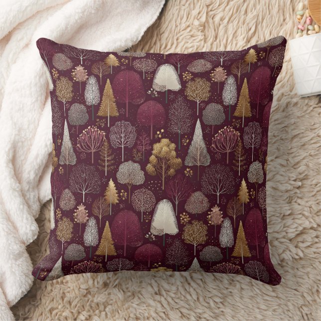 Elegant Winter Forest Christmas Pattern (8) Cushion (Blanket)
