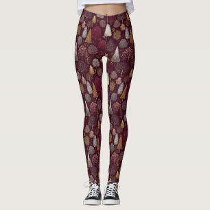 Elegant Winter Forest Christmas Pattern (8) Leggings