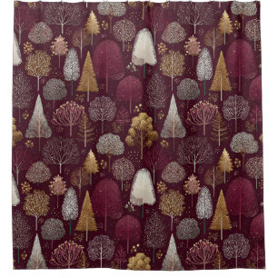 Elegant Winter Forest Christmas Pattern (8) Shower Curtain
