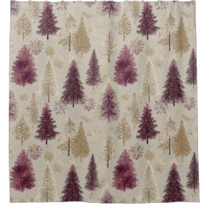 Elegant Winter Forest Christmas Pattern (9) Shower Curtain