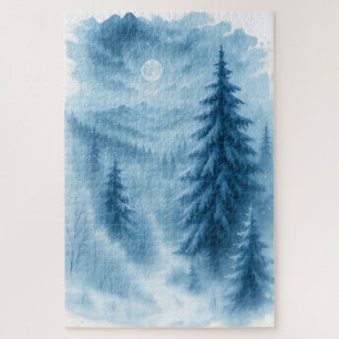 Elegant Winter Forest Corporate Holiday Gifts Jigsaw Puzzle