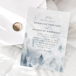 Elegant Winter Forest Wedding Invitation