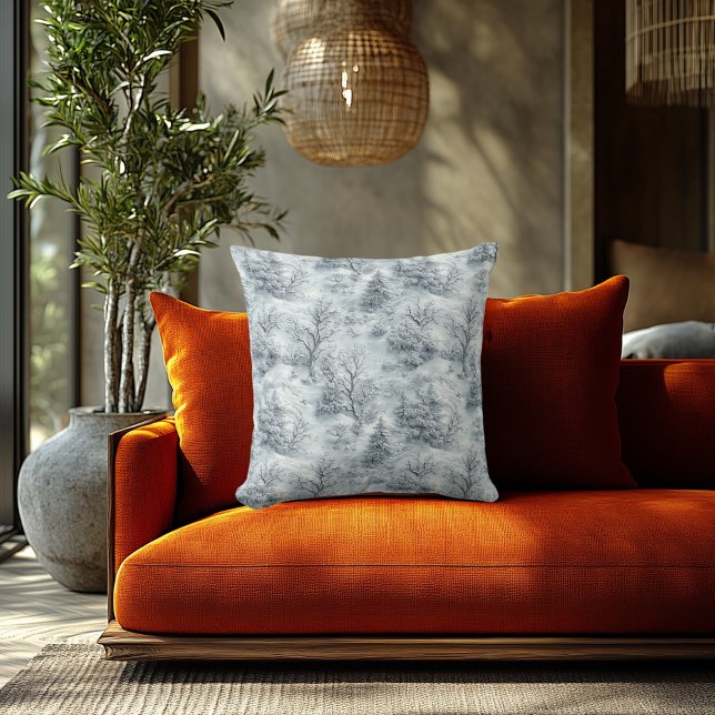 Elegant Winter Forest with Printed Embossed Effect Cushion (Creator Uploaded)