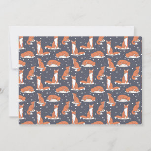 Elegant Winter Fox Snowy Night Holiday Card