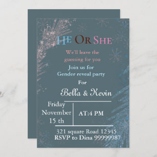 Elegant winter  gender reveal invitation