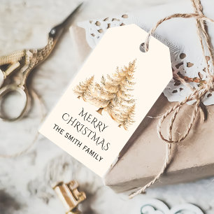Elegant Winter Gold Christmas Tree Holiday Favour Gift Tags