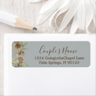 Elegant Winter Gray Wedding Return Address Label