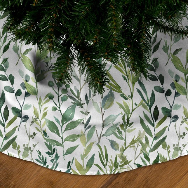 Elegant Winter Greenery Brushed Polyester Tree Skirt (Creator Uploaded)