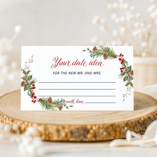 Elegant Winter Greenery Date idea Enclosure Card (Creator Uploaded)