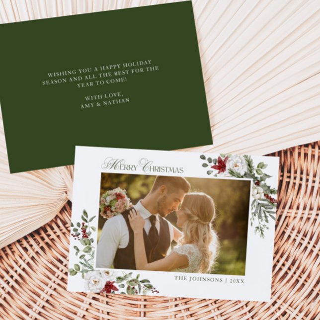 Elegant Winter Greenery Holiday Card (Creator Uploaded)