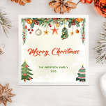 Elegant Winter Greenery Merry Christmas Napkins<br><div class="desc">Elegant Winter Greenery Merry Christmas Napkins</div>