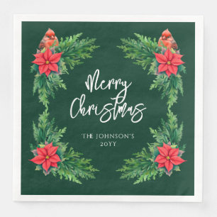 Elegant Winter Greenery Napkin