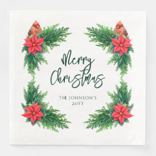 Elegant Winter Greenery Napkin