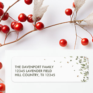 Elegant Winter Greenery Return Address Label
