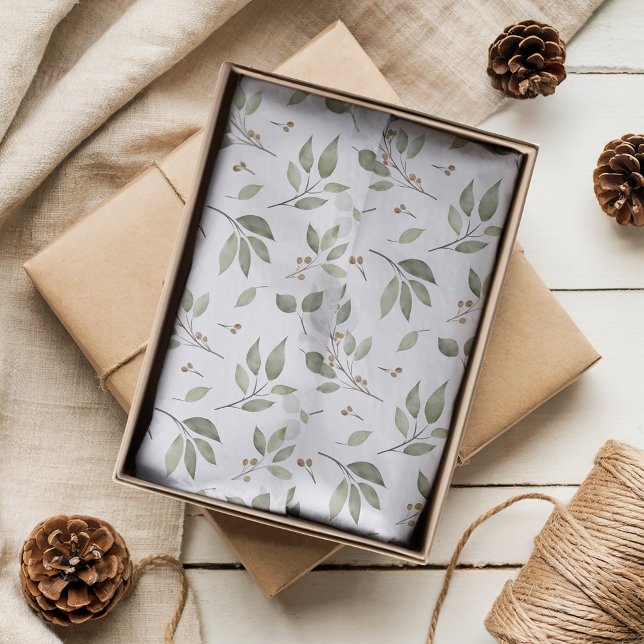 Elegant Winter Greenery Tissue Paper (Creator Uploaded)