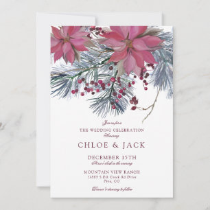 Elegant Winter Greenery Wedding Invitation