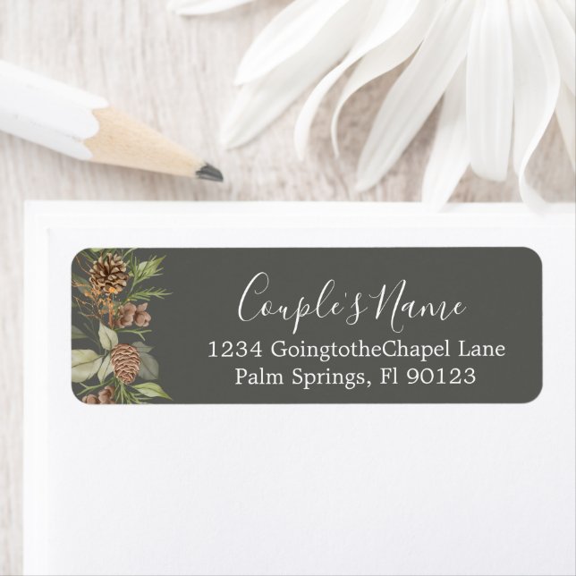Elegant Winter Grey Wedding Return Address Label (Insitu)