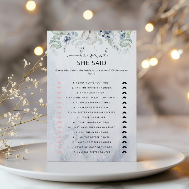 Elegant winter He said she said bridal game (Creator Uploaded)