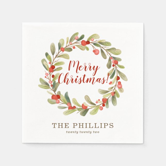 Elegant Winter Holiday Christmas Party Napkin (Front)