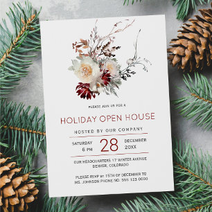 Elegant winter holiday open house invitation