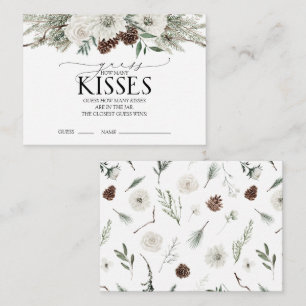 Elegant Winter How Many Kisses Floral Watercolor Enclosure Card