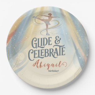 Elegant Winter Ice Skating Birthday Invitation  Paper Plate