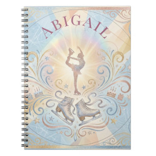 Elegant Winter Ice Skating Birthday Notebook
