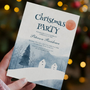 Elegant Winter Landscape Christmas Party  Invitation