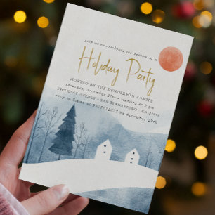Elegant Winter Landscape Holiday Party Invitation