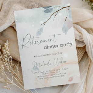 Elegant Winter Marbled Retirement Dinner Party Invitation