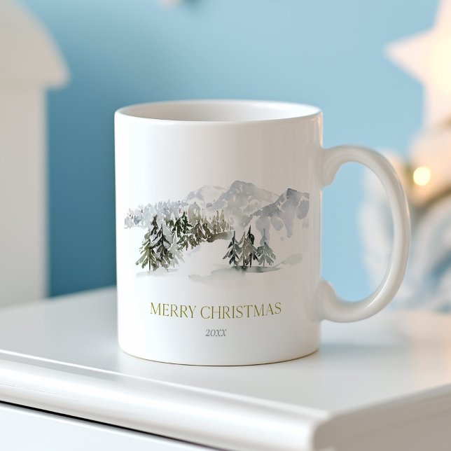Elegant Winter Mountain Christmas Coffee Mug (Creator Uploaded)