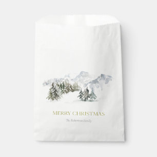 Elegant Winter Mountain Christmas Favour Bag