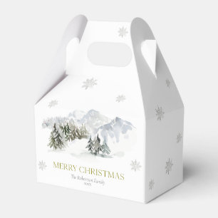 Elegant Winter Mountain Christmas Favour Box